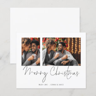 Budget Couple 2 Photos Script Merry Christmas Card