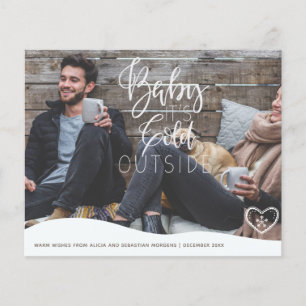 Budget couple photo overlay script holiday flyer