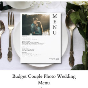 Budget Couple Photo Wedding Menu