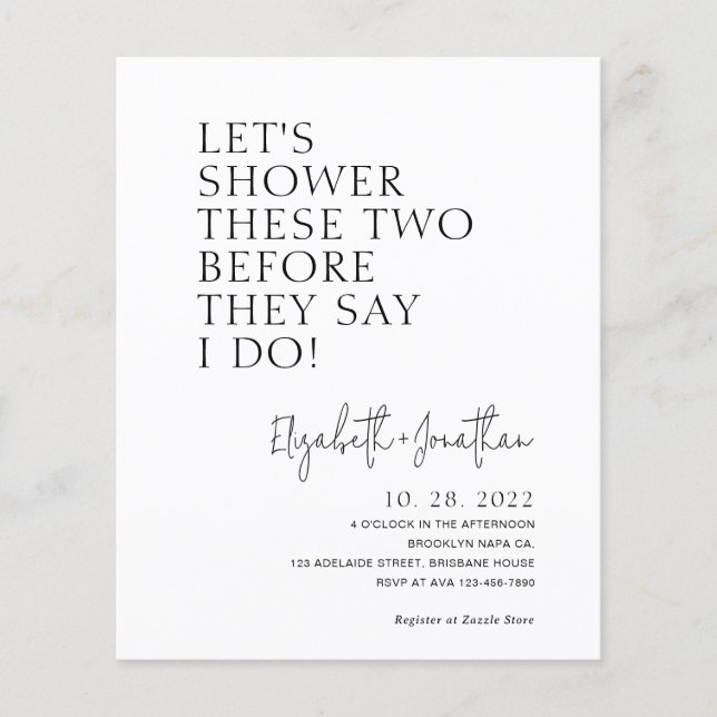 Budget Couple Shower Before They Say I Do Bridal (Front)