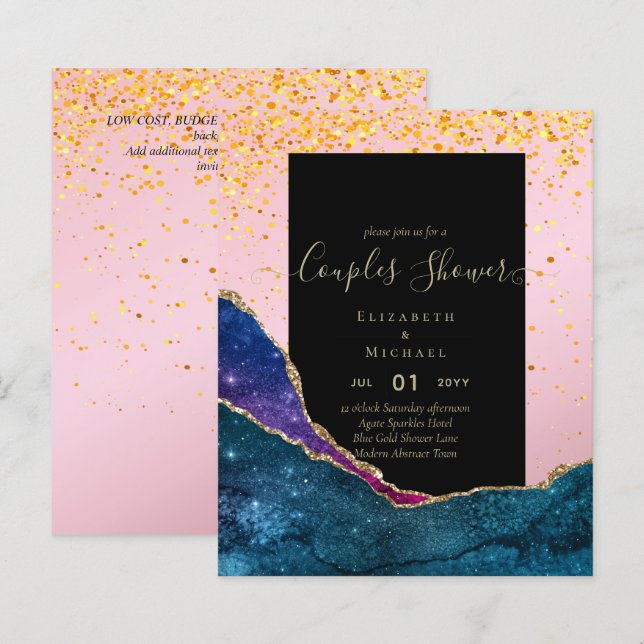 BUDGET Couples BRIDAL SHOWER - AGATE Gold (Front/Back)