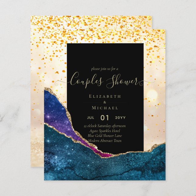 BUDGET Couples BRIDAL SHOWER - AGATE Gold (Front/Back)