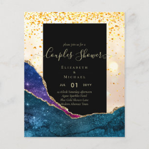 BUDGET Couples BRIDAL SHOWER - AGATE Gold Flyer