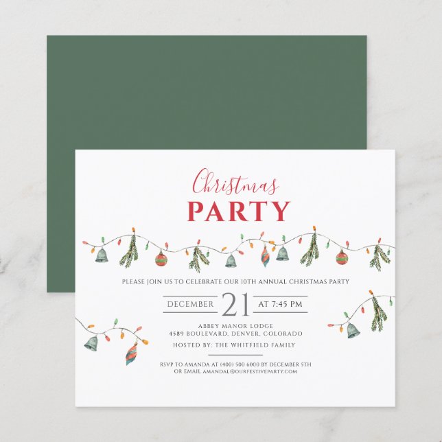 Budget Coworkers Christmas Party Invitation (Front/Back)