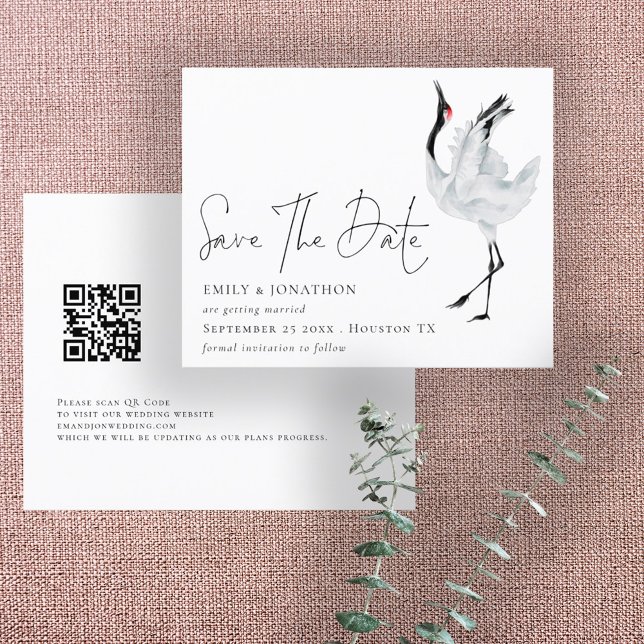 Budget Crane Script QR Code Save The Date (Creator Uploaded)