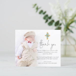 Budget Cross Photo Christening Baptism Thank You