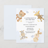 Budget Cuddly Toys Cute Baby Shower Invitation