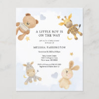 Budget Cuddly Toys Cute Baby Shower Invitation