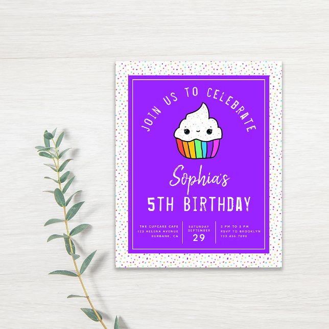 Budget Cupcake Kid's Birthday Party Invitation (Creator Uploaded)
