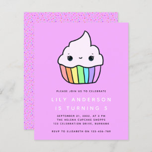 Budget Cupcake Kid's Birthday Party Invitation