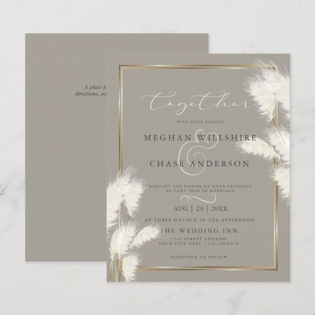 Budget Custom Abby4 Elegant Ivory Pampas Grass (Front/Back)