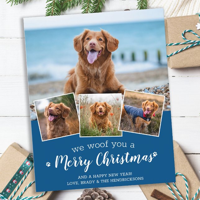 Budget Custom Dog Pet Photo Merry Christmas Card (Creator Uploaded)