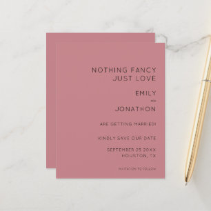 Budget Custom Dusty Rose Wedding Save the Date