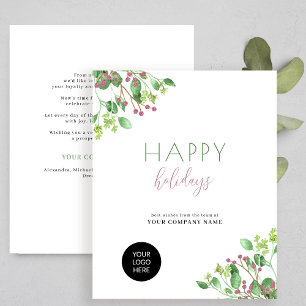 Budget custom logo business corporate holiday card