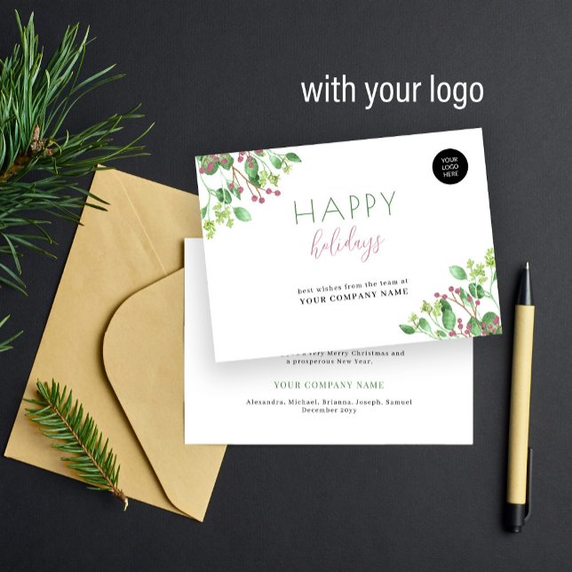 Budget custom logo business corporate holiday card (This is a MINI card. bigger sizes available)