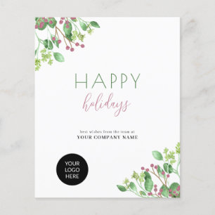 Budget custom logo business corporate holiday card