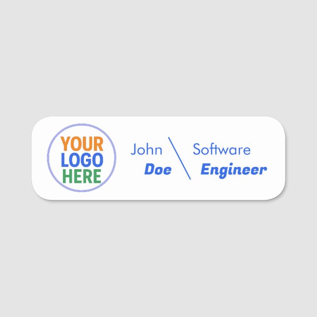budget Custom Logo Employee Name Tag (Front)