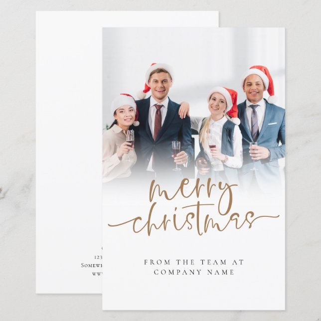 Budget Custom Photo Business Logo Merry Christmas (Front/Back)