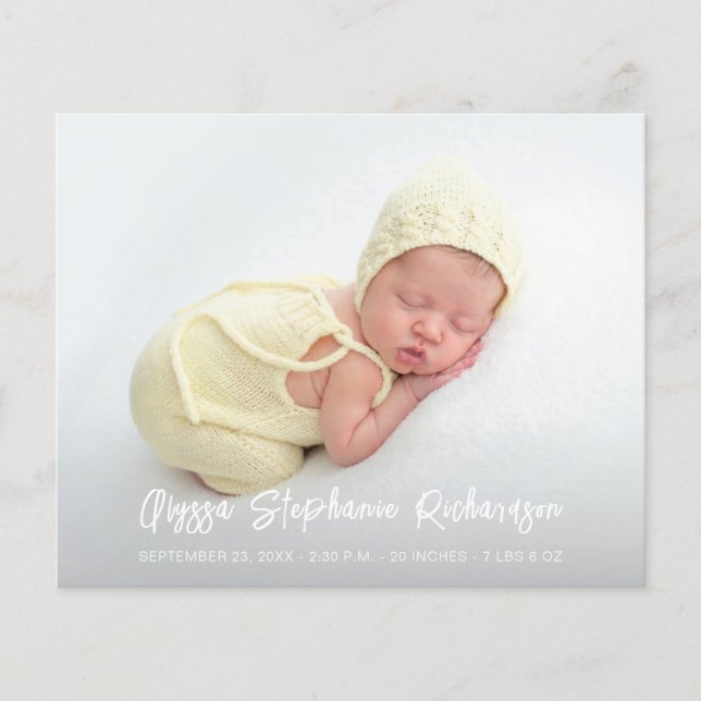 Budget Cute 4 Multi Photo Baby Announcement Flyer (Front)