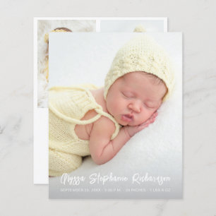 Budget Cute 4 Multi Photo Verti Baby Announcement 