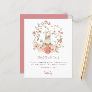 Budget Cute Bunny Coral Baby Shower Thank You