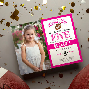 Budget Cute Football Photo Girl Birthday