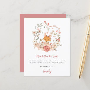 Budget Cute Fox Coral Baby Shower Thank You