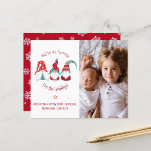 Budget Cute Gnome for Holidays Elf Photo Card Fun