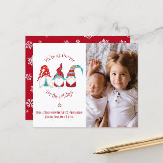 Budget Cute Gnome for Holidays Elf Photo Card Fun 