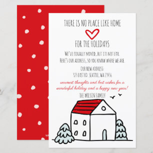 Budget Cute House We've Moved Holiday Card