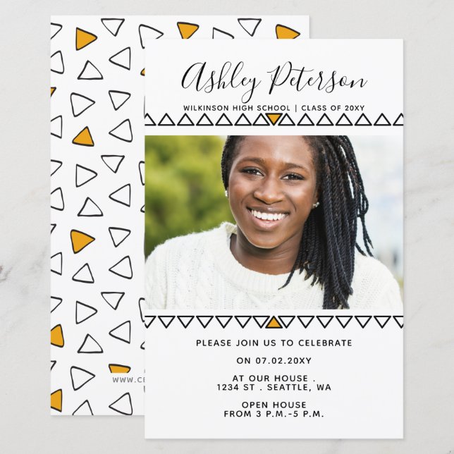 Budget Cute Modern Photo Graduation Invitation (Front/Back)