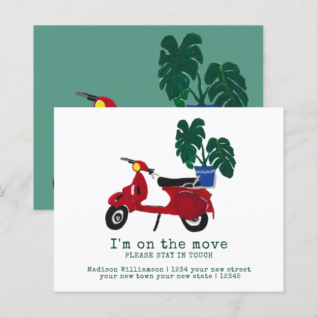 Budget Cute Moving Announcement | New Address (Front/Back)