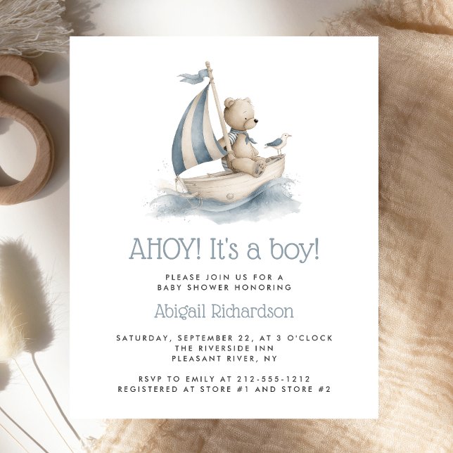 Budget Cute Nautical Teddy Bear Boy Baby Shower (Creator Uploaded)