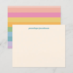 Budget Cute Pastel Stripe Personalised Stationery 