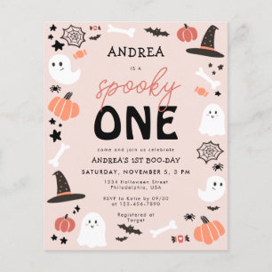 Budget Cute Spooky One Halloween First Birthday  Flyer