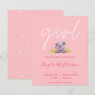Budget   Cute Watercolor Koala Baby Shower Invite