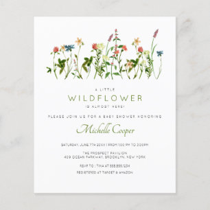 Budget Cute Wildflower Baby Shower Invitation