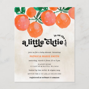 Budget Cutie Is On The Way Orange Baby Shower