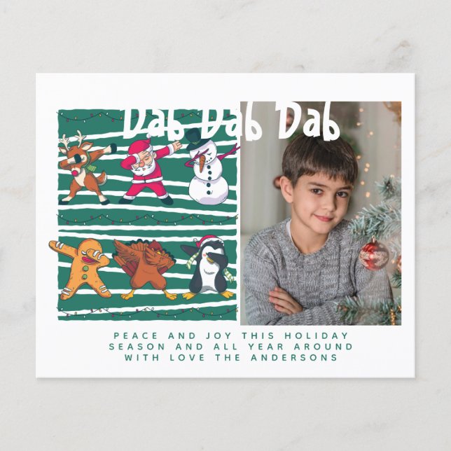 Budget Dabbing Photo Christmas Invite Letter (Front)