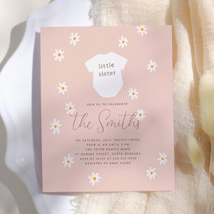 Budget Daisy Flower Boho Little Sister Baby Shower
