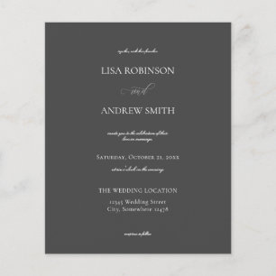 Budget Dark Grey Calligraphy Wedding Flyer