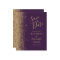 Budget Dark Purple Gold Save the Date Card