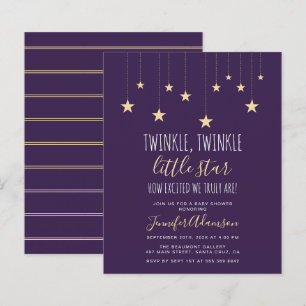 Budget Dark Purple Twinkle Little Star Baby Shower