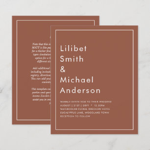 BUDGET Dark Terracotta Monochrome Wedding