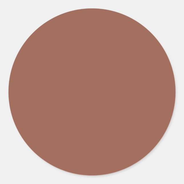 BUDGET Dark Terracotta Monochrome Wedding Classic Round Sticker (Front)