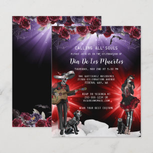 Budget Day of the Dead Floral Invitation