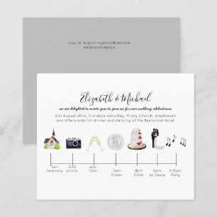 Budget Day of Wedding Timeline Modern Invitations