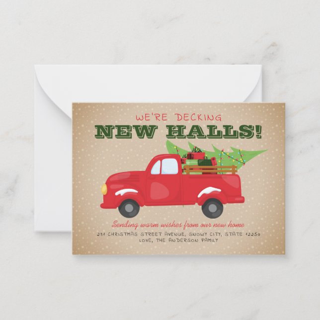 Budget Decking New Halls Christmas Truck Moving Card (Front)