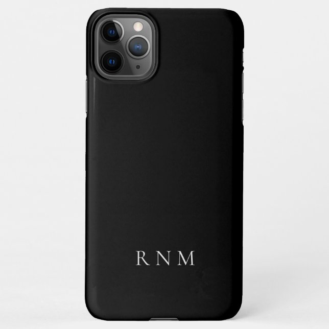 Budget Deepest Black with Name or Monogram Set iPhone Case (Back)