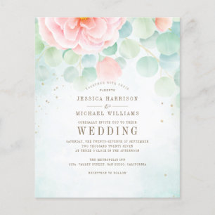 Budget Delicate Floral Wedding Invitation Flyer